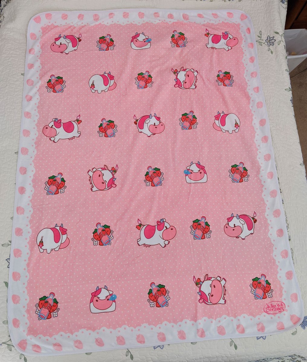 Sucscrib's tweet photo. Strawberry Milk Cow Supremacy--I only have a handful of blankets left, and these will NOT be reordered!

Nab one in the second post!
#storyofseasons #strawberrymilkcow https://t.co/hdu3UKLU9q