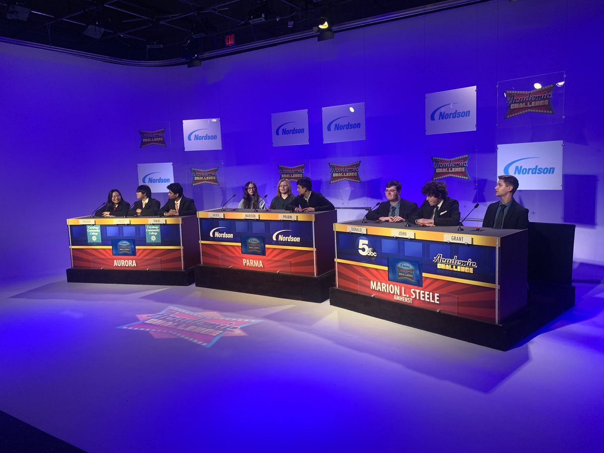 SteelePrincipal's tweet photo. Congratulations @SteeleAcademic Team Grant Sooy, Donald Theisen, and John Perez Strohmeyer for competing on @WEWS for @Nordson_Corp Academic Challenge Meet!!!
#SmartComets
#ProudPrincipal https://t.co/q1nZ1tkoPU