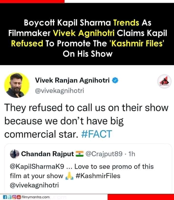 jinesh_kumar_'s tweet photo. #BoycuttKapilSharmaShow 
We support #KashmirFiles 🇮🇳 https://t.co/CS3MNrhEG1