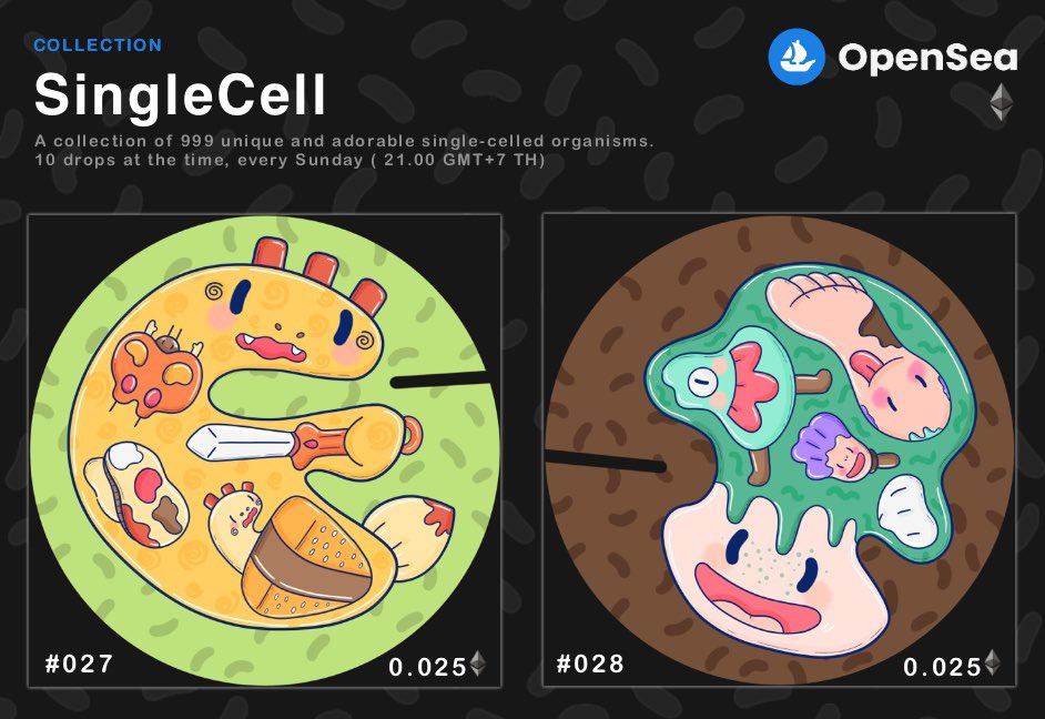 CDFT_NFT's tweet photo. 🚀Collection SingleCell🚀
👾👾 #027-#028👾👾
⭐️0.025 ETH⭐️

Available On .. Opensea
Link : https://t.co/yC0IlXrllF

#NFTCollection #NFT #NFTCommunity #NFTartist #opensea #NFTTHAILAND #nftart https://t.co/bez6lnrXF7