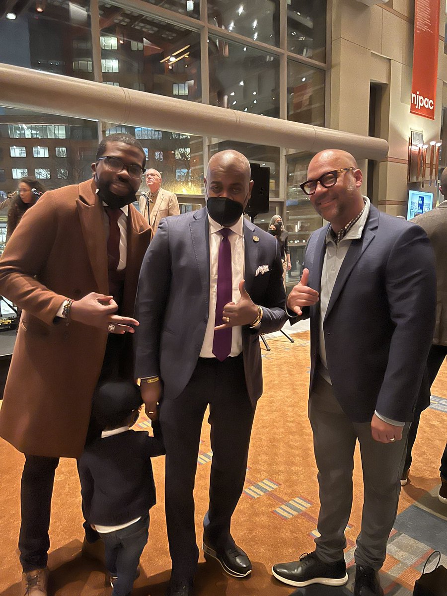 A Kappa and two Alphas. Congratulations <a href="/rasjbaraka/">Ras J. Baraka</a> on the Audible Original The Book of Baraka with <a href="/jelani9/">jelani cobb</a>. 
[Pictured, left to right, <a href="/MackGrahamNYC/">Mack Graham</a>, Director of Development for <a href="/NwkSymphonyHall/">Newark Symphony Hall</a> Mayor Baraka and Chris Sabin, NSH’s Director of Communications &amp; Social Impact]