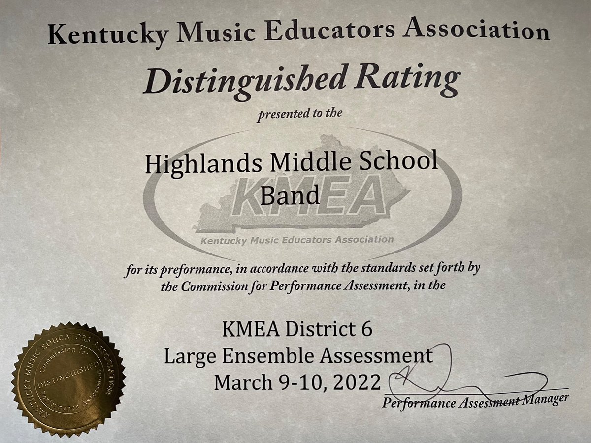 HHSBandBirds's tweet photo. KMEA district 6 assessment
Congratulations HMS Band Birds! 
@FTSchools @FTHighlandsMS https://t.co/Hb1b0a9FN7
