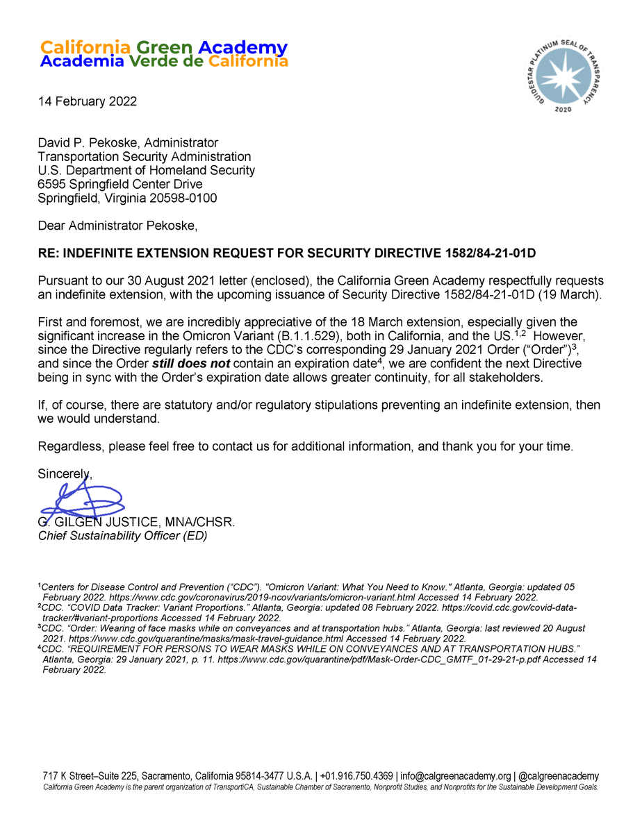 CalGreenAcademy's tweet photo. With the national vaccination rate incredibly dismal, @CalGreenAcademy requests an #IndefiniteExtension for the @TSA's next #SecurityDirective (Mask Mandate) Update: https://t.co/bZw45AmVQm #MaskUpCA #COVID19 @TSA_Pekoske @CaltransHQ @CDCDirector https://t.co/5xvM09HDc1