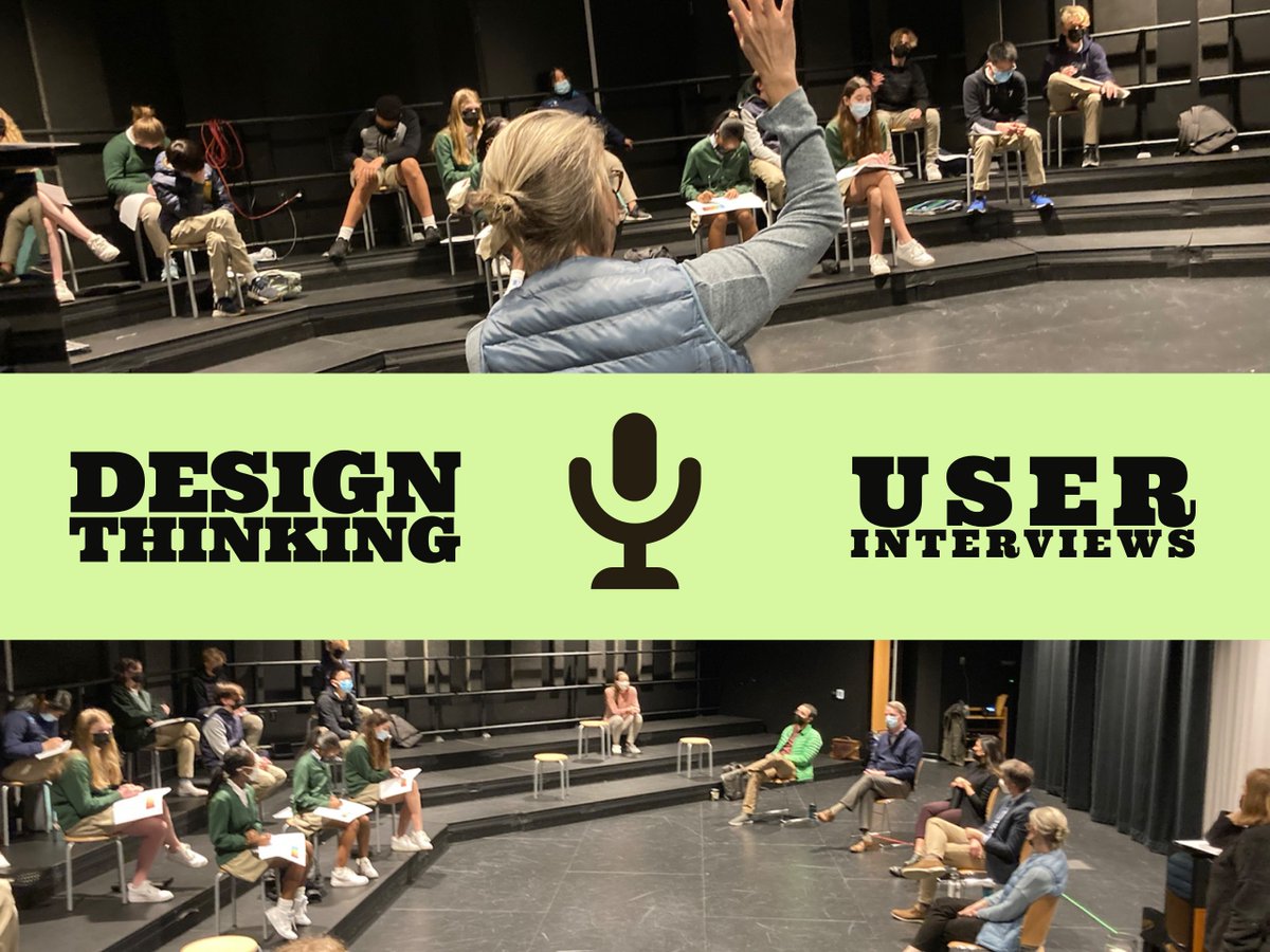 CLISeattle's tweet photo. 8th Grade interviews a panel of teachers during the empathy phase of design thinking.  Challenge - design a solution for teachers who need workspace when they can't be in a classroom

#gostsfalcons #socialinnovation #designthinking #showcaseschool @Jesspilsner @kimberlymecham https://t.co/6ymNf26D9J