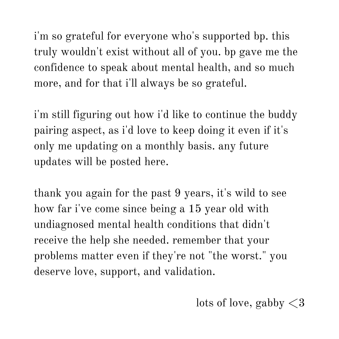 a message from our founder, @gabby_frost <3