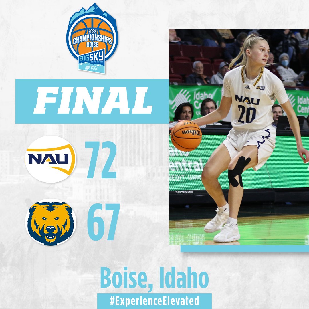 BigSkyConf's tweet photo. NAU IS PLAYING FOR A 🏆

The Lumberjacks knock off Northern Colorado to advance to the #BigSkyWBB Title Game 🙌

#ExperienceElevated x @NAU_WBB https://t.co/VA62EXraSx