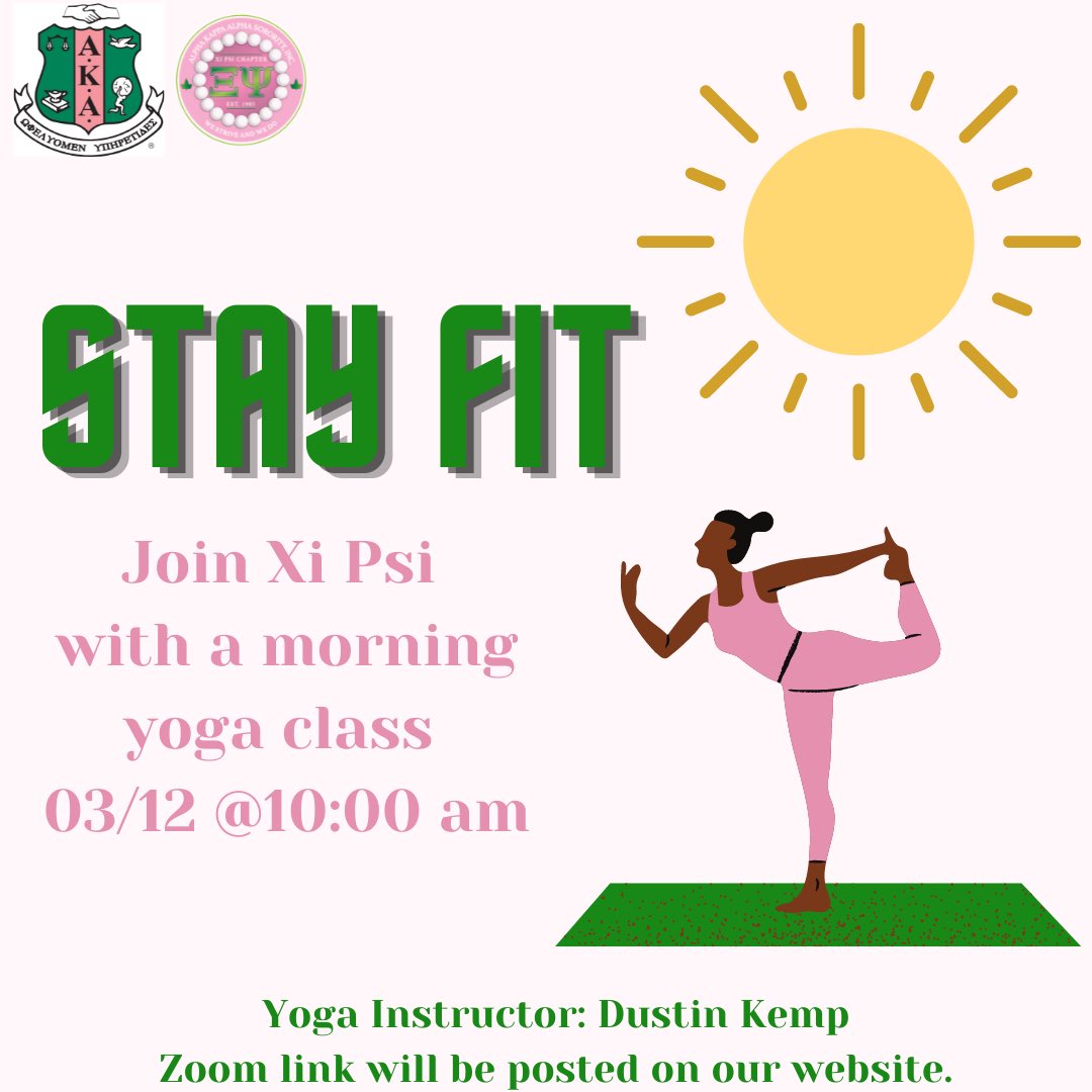 This Saturday come start your spring break off right by joining us for some morning yoga! 🧘🏾‍♀️💗💚
