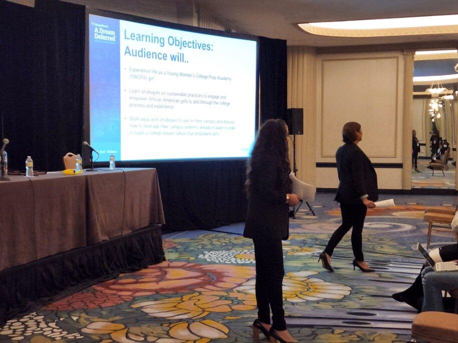 april_williams4's tweet photo. Last week I had the privilege of presenting at the @CollegeBoard #ADreamDeferred conference in #DC with my sis/colleague @Nicholgo01 I am always thrilled to share the great things we offer our girls @YWCPAHISD &amp; was able to spend some time with awesome team members!@KNicoleRob 🎓 https://t.co/2nEifsobfQ