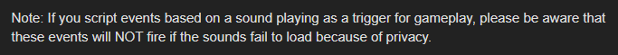 tab_development's tweet photo. As stated by Roblox: Events that use IDs in scripts will NOT fire if the audio ID was affected by the privacy changes. We find this solution to be detrimental to programmers, and it doesn't help that they're communicating vaguely on these subjects. https://t.co/1vOvv78n4W