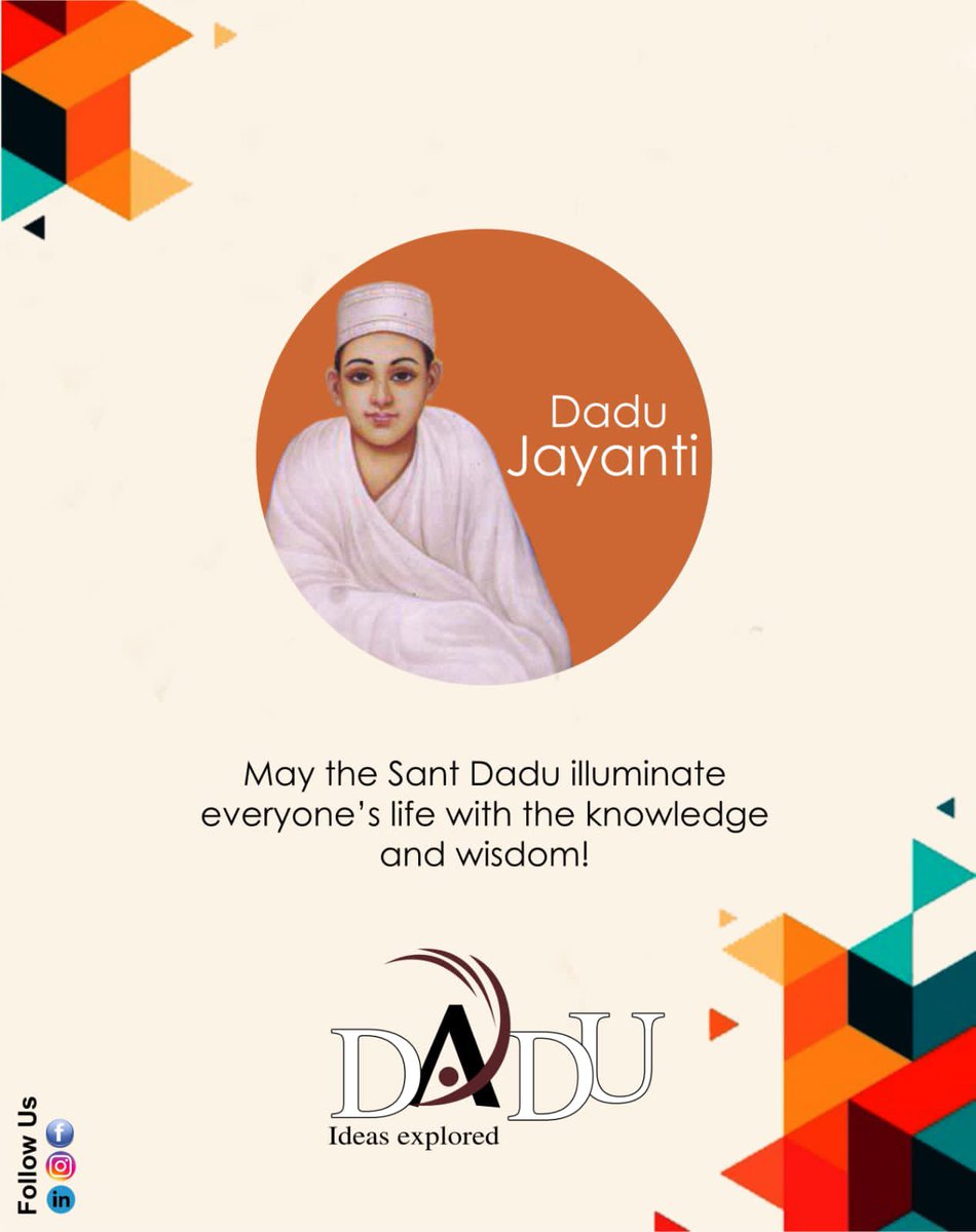 konark_IYC's tweet photo. May the Sant Dadu Illuminate everyone's life with the knowledge and wisdom! 
#DaduJayanti #DaduRam #India #DaduImpex https://t.co/xOEI9RgnfE