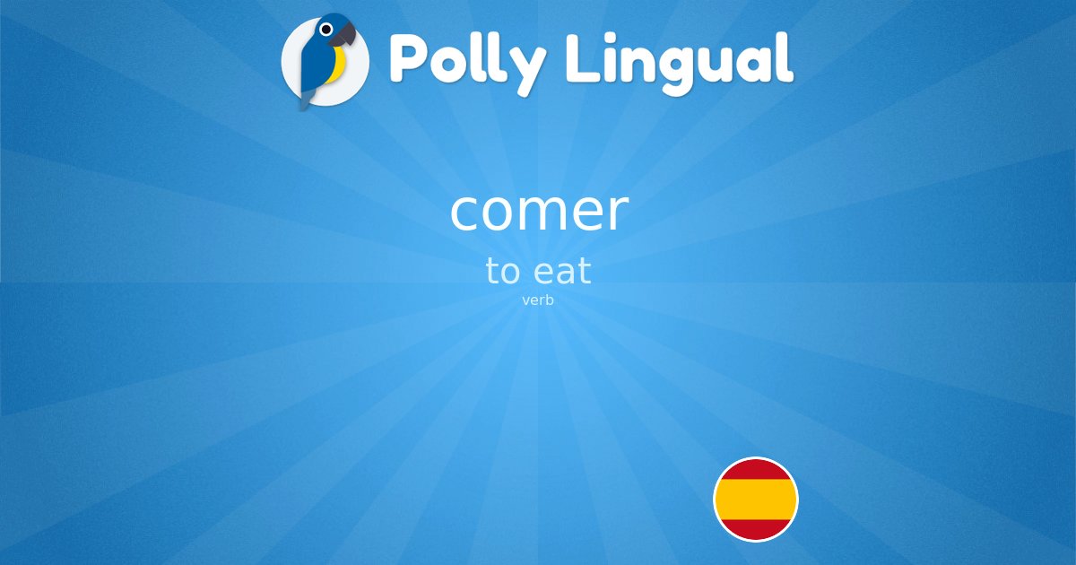 🇪🇸 #Spanish Word of the Day:

comer 

manger 🇫🇷
to eat 🇬🇧
mangiare 🇮🇹
essen 🇩🇪
comer 🇵🇹

Example:
¿Qué quiere comer?
What would you like to eat?
#learnSpanish #WordOfTheDay pollylingu.al/en/items/28212