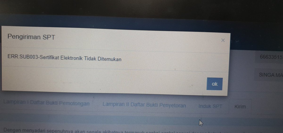 oshiephine's tweet photo. @kring_pajak pagi min apakah web djp sedang error? Saya tidak bsa laporbspt pph 23 karna selalu muncul error "sertifikat elektronik tidak ditemukan" pdhl sertel masih berlaku sampe 2023, web sudah pakai incognito juga, makasih https://t.co/sMYM0aLa0M