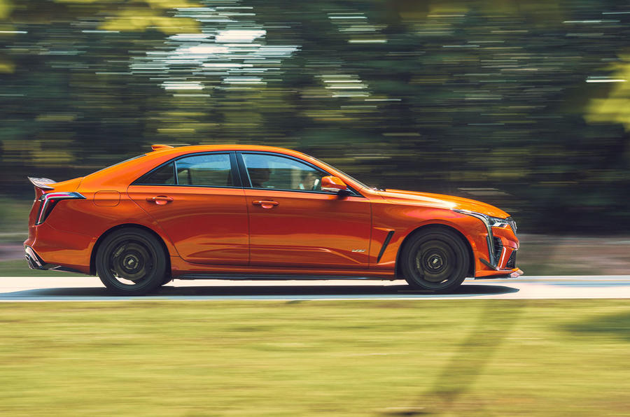 autocar's tweet photo. Cadillac CT4-V Blackwing review: American take on BMW M3 leaves no stone unturned to ensure it thoroughly thrashes its rival both on road and track https://t.co/Wf8tTqop4q https://t.co/D8y89F4mmP