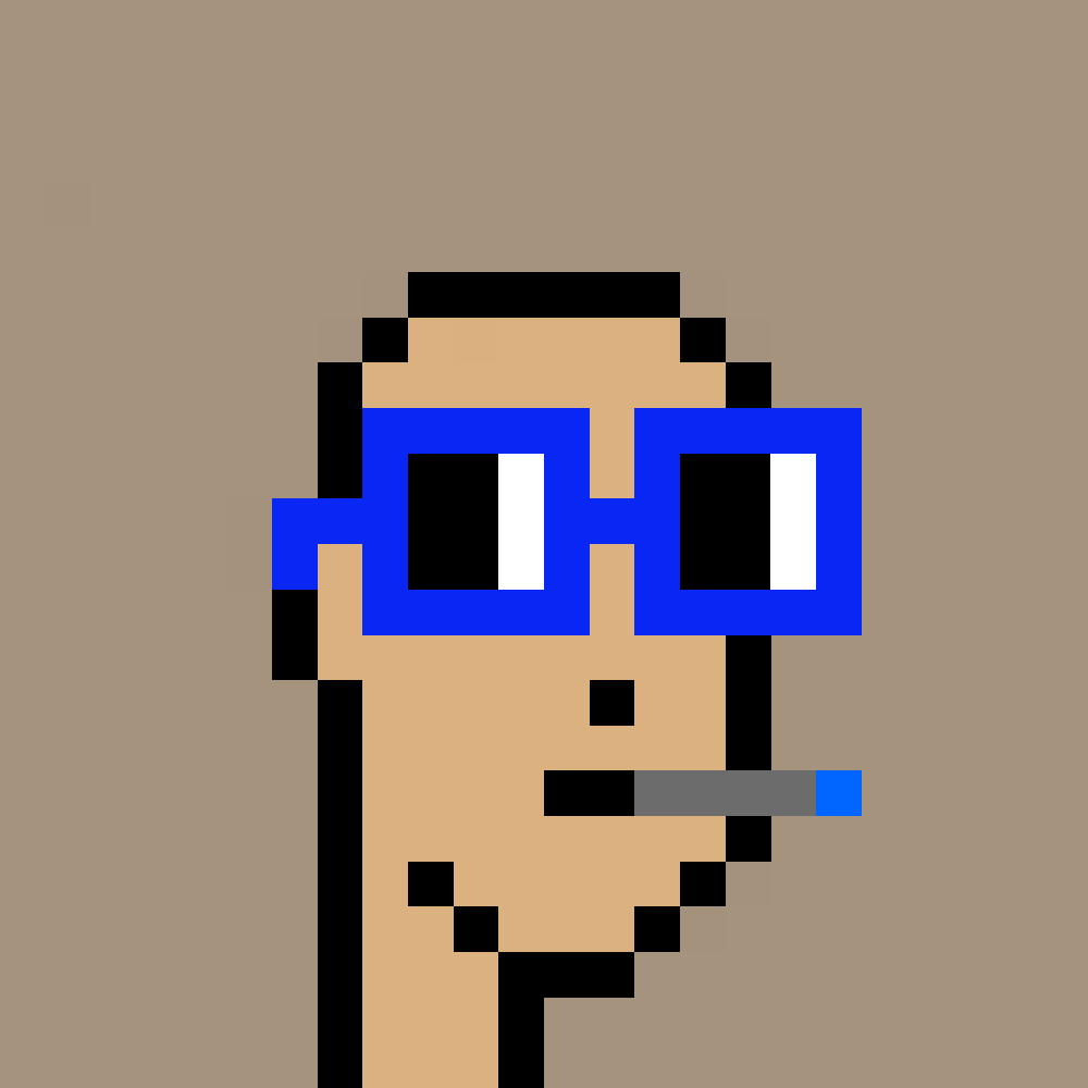 hapsxo's tweet photo. Look at this BAMF—not a #mfer but a #bamfer! One day I'll get a hold of some of @sartoshi_nft's #mfers but, regardless: the !vibe is strong w/ this one…just like the rest of my #nounpunksquad! 💙 https://t.co/xPWSMnHH09