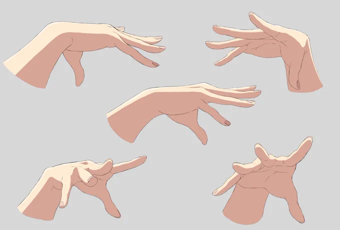 手を描く練習。手描くのむずい。。。 
