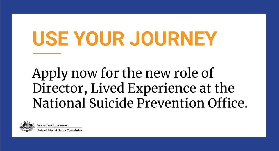 We're recruiting for a Director, Lived Experience within the National Suicide Prevention Office. The NSPO is leading a whole-of-governments approach to suicide prevention with a commitment to include lived experience. 
APPLICATIONS CLOSE 14 MARCH
APPLY👉 mentalhealthcommission.gov.au/about/employme…