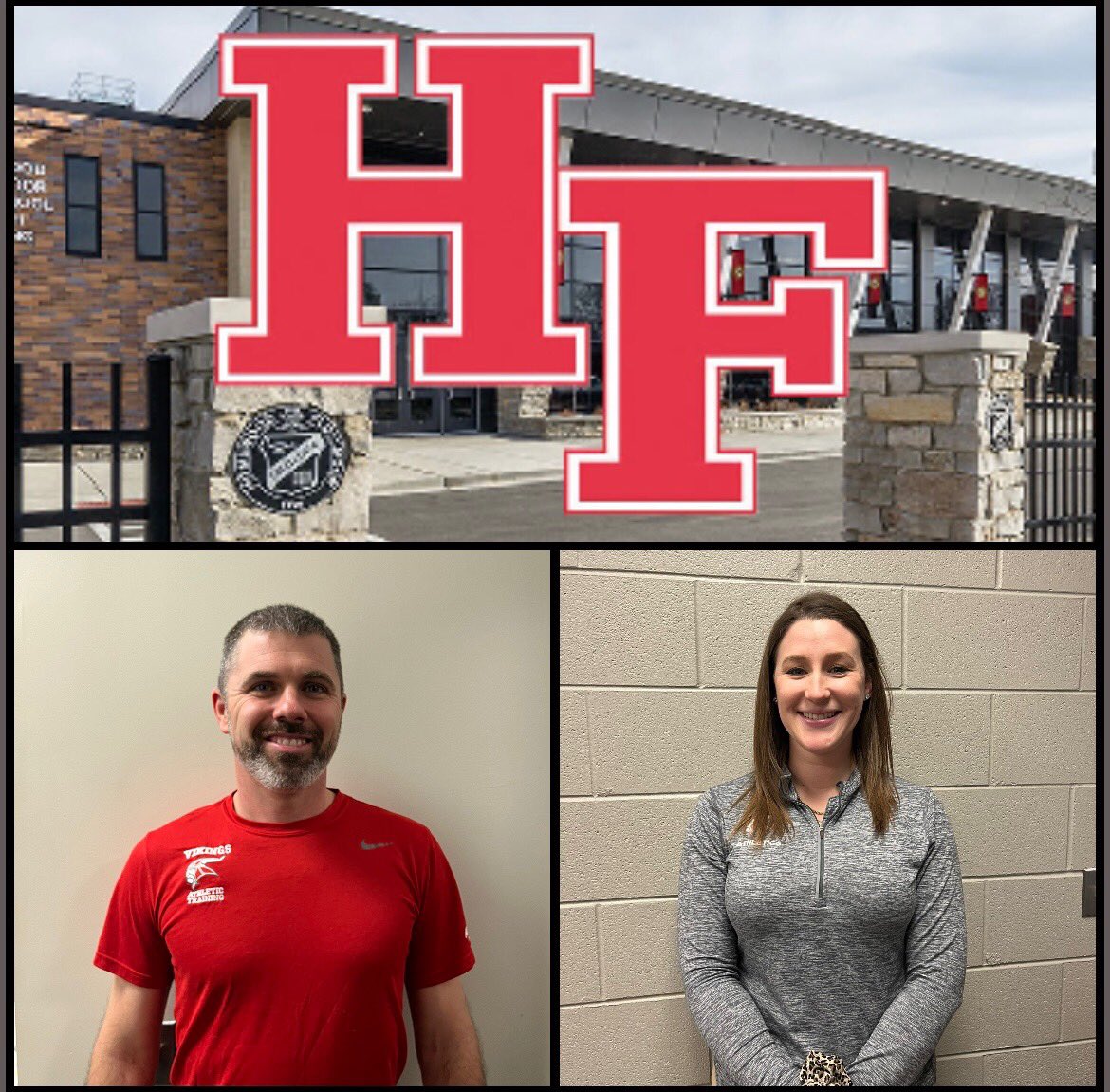 HFHSAthletics's tweet photo. The month of March is National Athletic Training Month.  We would like to take this opportunity to recognize the hard work and dedication of our Athletic Trainers.  The Vikings are very fortunate to have Dani Werner and Brad Kleine.  Thank you!  #WeAreHF @HFHS59 https://t.co/2yHT21N2YC