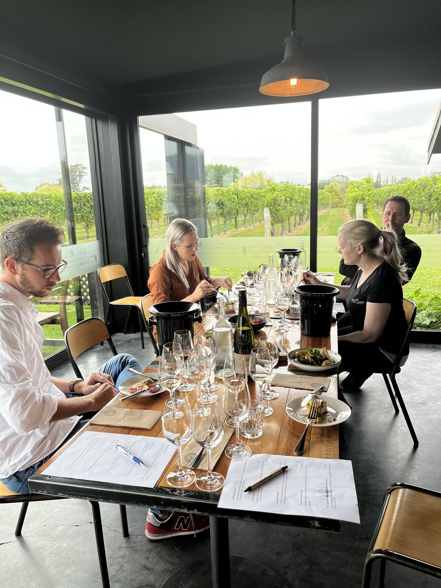 saintclairwine's tweet photo. Autumn 🍂 brings vintage 🍇 but it also means a new menu for the Vineyard Kitchen 🍽 Our VK team and some winery crew got together to taste the new menu and match some wines to it this week... what a job 🥂 #saintclairwine #nzwine https://t.co/JL2KQosaPq