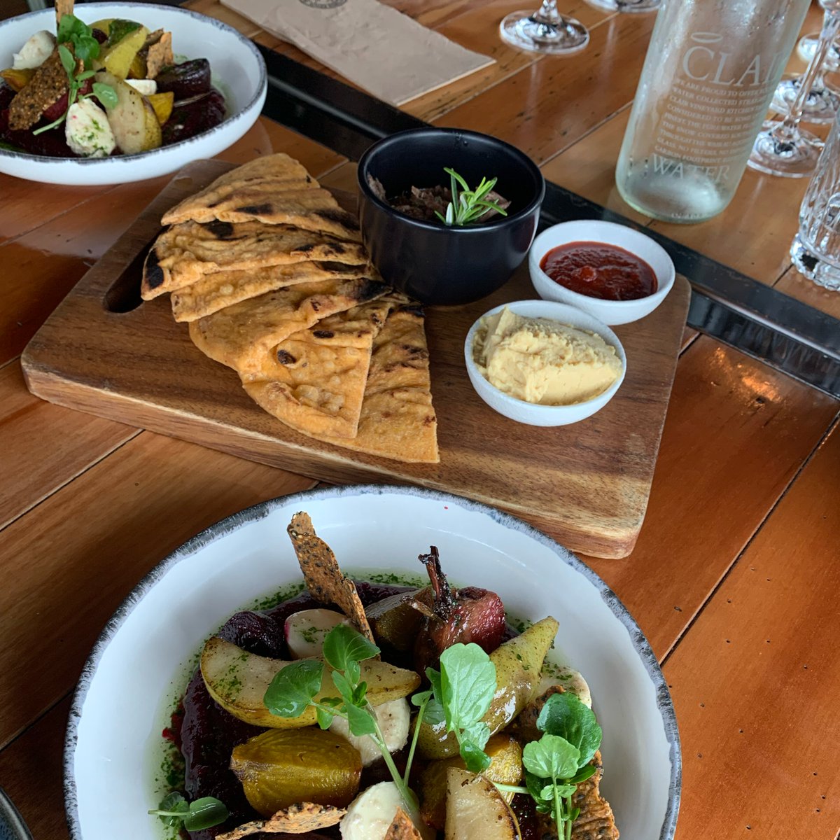 saintclairwine's tweet photo. Autumn 🍂 brings vintage 🍇 but it also means a new menu for the Vineyard Kitchen 🍽 Our VK team and some winery crew got together to taste the new menu and match some wines to it this week... what a job 🥂 #saintclairwine #nzwine https://t.co/JL2KQosaPq