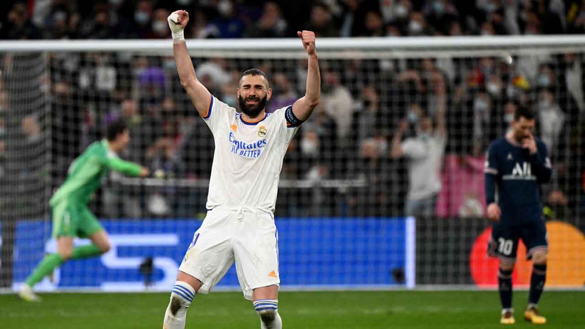 toisports's tweet photo. Karim Benzema hat-trick sees @realmadriden knock @PSG_English out of Champions League 

READ: https://t.co/bNkRBAXmGE

#Benzema #ChampionsLeague #RealMadridPSG #RealMadrid https://t.co/ujouGg5z0y