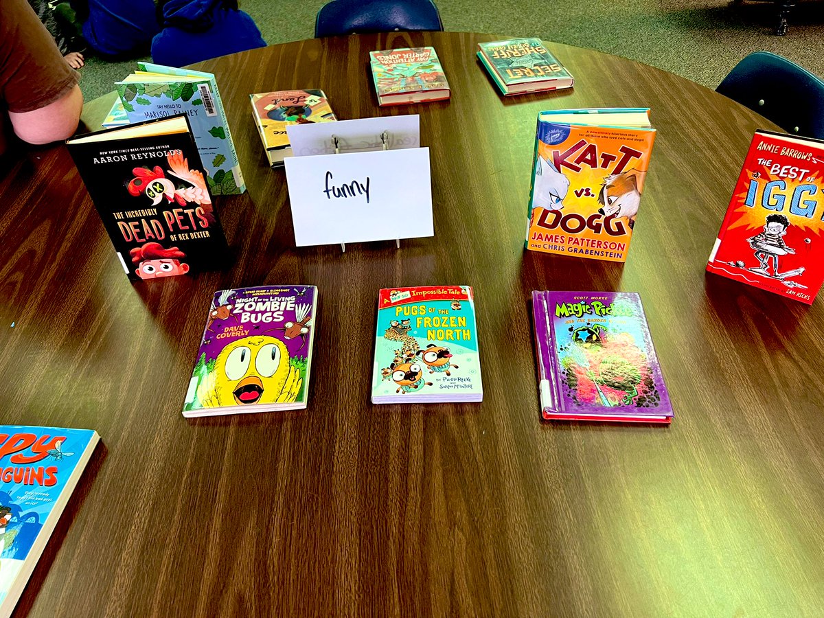 Miss Shelley helped us launch our fiction character unit this week! Library trip complete with book talks &amp; genre displays helped us make next independent reading choices. Thanks, @westfordreaders !