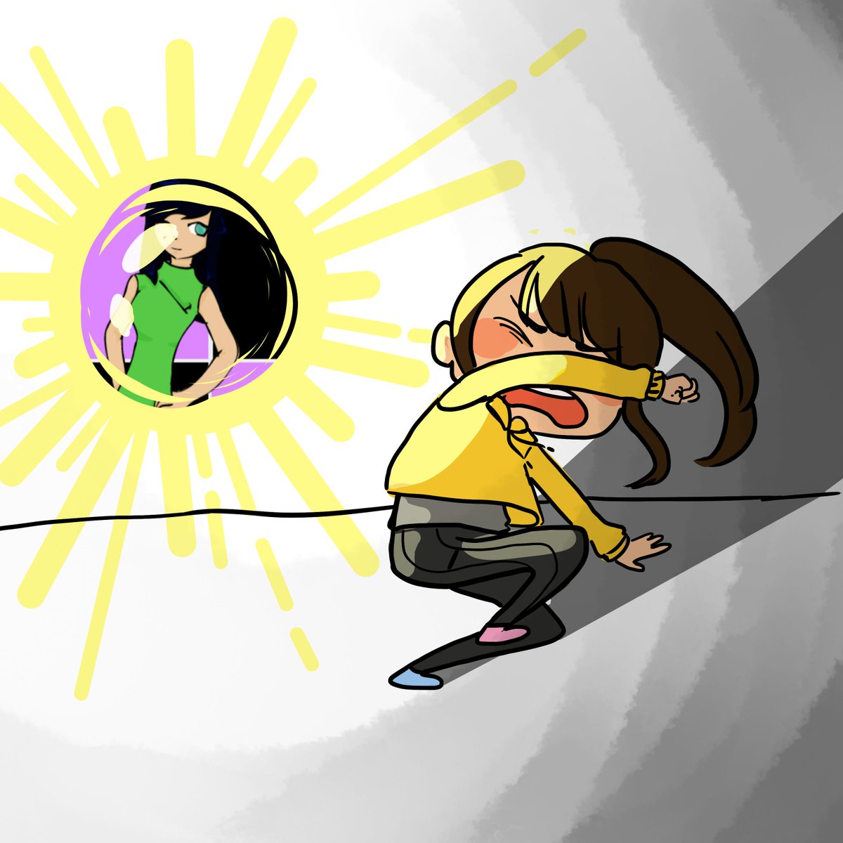 KindyArt's tweet photo. Me @ my own old art. thank u. https://t.co/QPqqGA4mBq