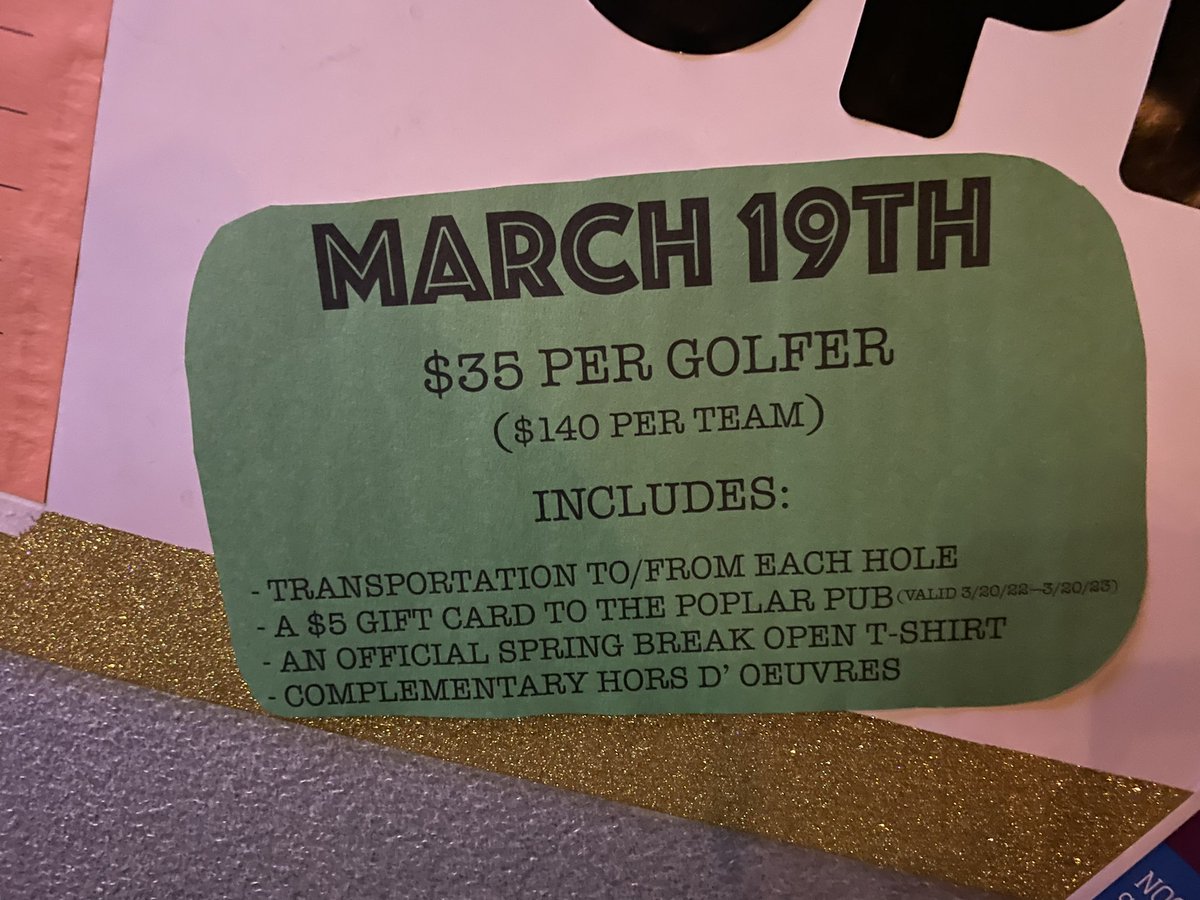 poplar_pub's tweet photo. The Spring Break Open is right around the corner. We are taking teams. Come sign up today and show us what you have. Always a great event! #springbreakopen #springbreak #terrehaute #bar #barstoolopen #2022 #food #drinks #fun #entertainment #golf #sports #teams https://t.co/VrhVr1bmkT