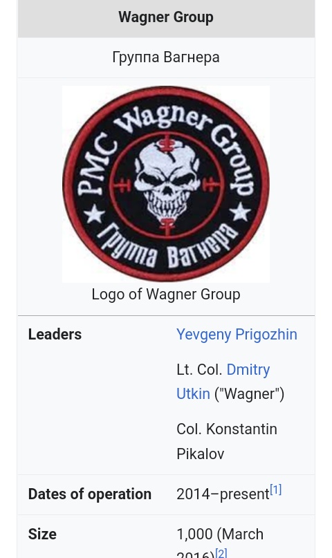 imatargetoo's tweet photo. "The Wagner Group is believed to be owned by Yevgeny Prigozhin, a businessman with close links to Russian President Vladimir Putin. It has been accused of war crimes in areas where it was deployed..." https://t.co/mGQcK66dQr