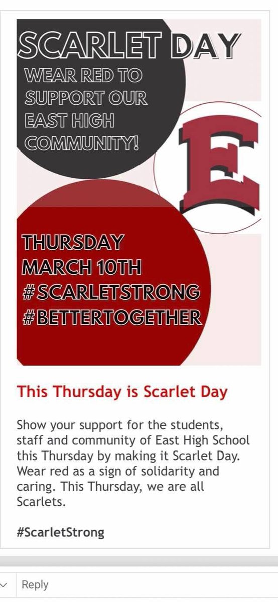 km_york's tweet photo. For all of my CI community, this is my school, @SraFinneseth our community. #ScarletStrong #BetterTogether https://t.co/jjg11XMQXe