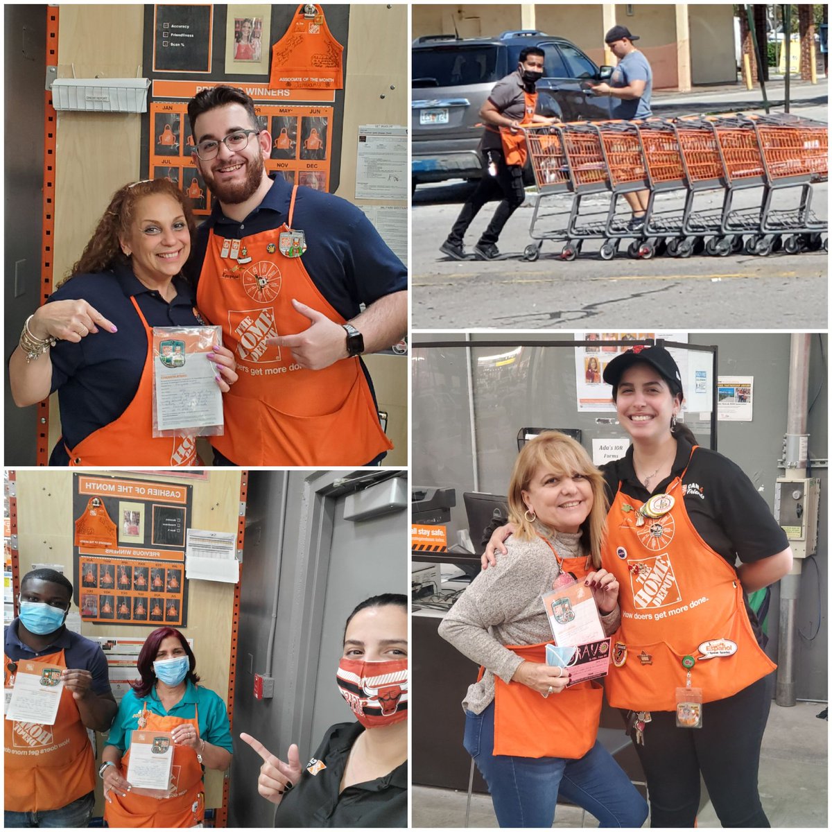 Our CXM Benji,leading by example helping D96💯.And our cashiers  Eva, Jonathan, Cary and Idolidia being recognized  for doing the right thing always, executing accuracy behaviors, assisting with interventions and complex carts, and going above and beyond  promoting credit cards.