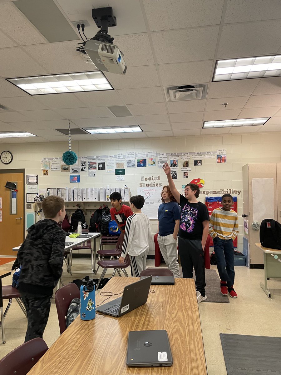 loricoombsmoore's tweet photo. Taking a step back in history to the The Red Scare during the Cold War. Are there Russian spies amongst us? 5th graders are really good at acting.😉😆 #history #coldwar #fightingcommunism ⁦@ClarkCreekSTEM⁩ https://t.co/aMCgl8NpmS