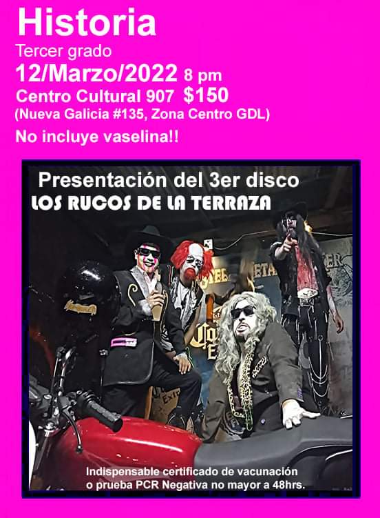 ludikagdl's tweet photo. La peor banda del rock mexicano, @rucosdlaterraza; se presentan este 12 de marzo en el Foro 907 para presentar su último disco #Fiusha
20.00 hrs / Costo $150.00
¡El boleto no incluye Vaselina! https://t.co/J2WN4FToF8