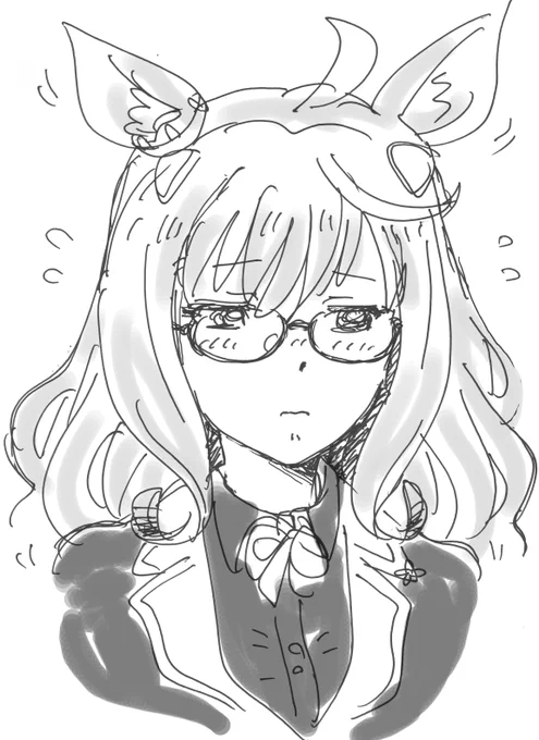 ビワハヤヒデさんの誕生日との事なので紙一杯に描きました。 