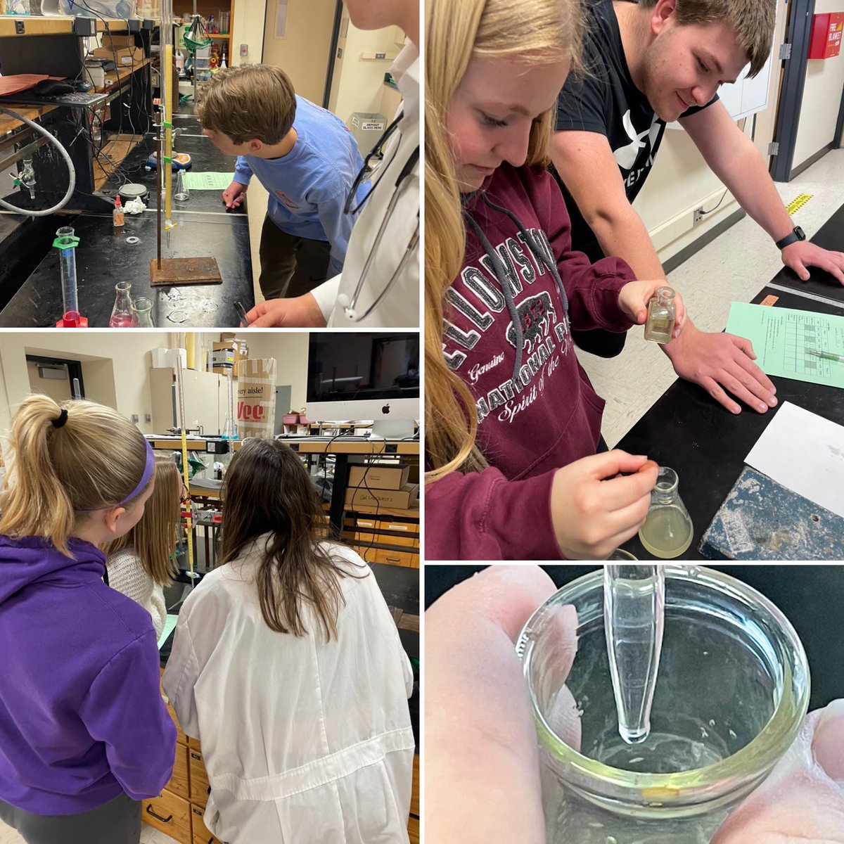 mszybn1's tweet photo. After nearly 2 years (and a pandemic) students in #apchem got their hands on some burets and titrated apple juice.
Does the juice meet USDA standards? We’ll calculate tomorrow! #titrations #mapsready https://t.co/XTWGyEPNLO