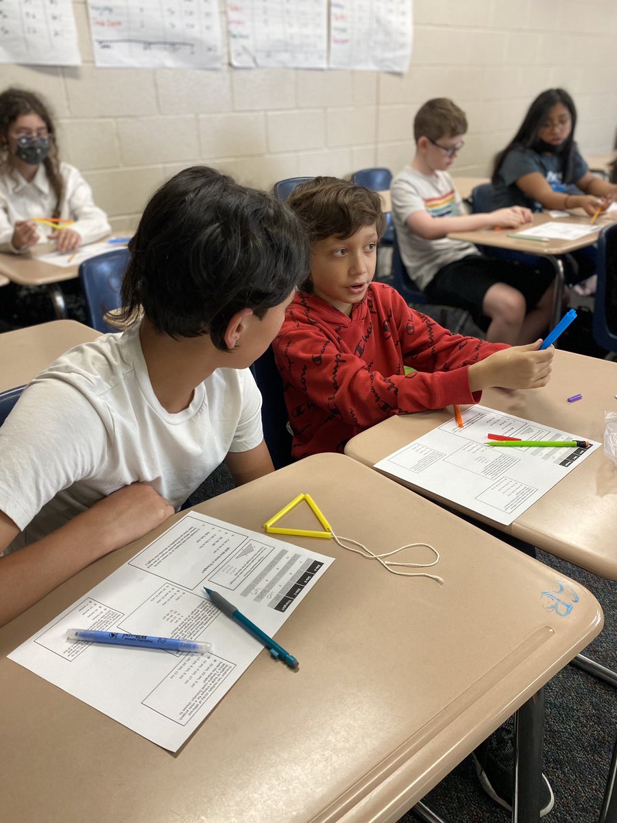 DISDSTEAM's tweet photo. Shout out to Mr. Lujan-BMS. Today, sixth-grade STEAM mathematics students engaged in a hands-on learning experience as they discovered the triangular theorem. S#steamisbeautiful #disdsteam #STEAMEducaiton #STEAMMath #STEAMscience 🧮🐊⭐️🌗 https://t.co/adL7MDEKez
