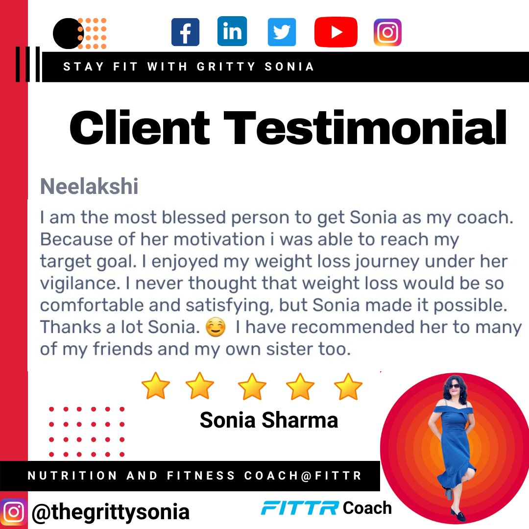thegrittysonia's tweet photo. Thanks a lot my dear for such a lovely message. It really means a lot. Keep grinding 💪  Stay happy and healthy 😊 

#fittr #fittrcoach #fittrmom #stayfitwithgrittysonia #fitmom #fitgirlsinspire #clientdiaries #clienttestimonial #clientfeedback #clientreview #happyclientshappyme https://t.co/OaHIfQTQw1