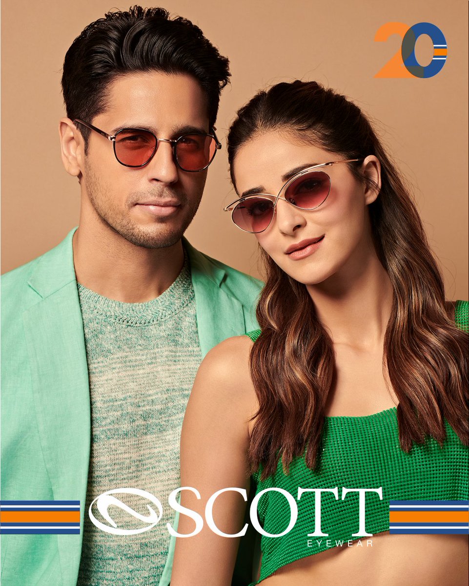 Join us as @sidmalhotra @ananyapanday become a part of the Scott family on our 20th Anniversary celebration! Its time to Scott away into a brand new world of trendy sunnies and glasses!

#ScotteyewearXSMXAP #Scottsunnies #sidmalhotra #ananyapanday #DoingittheScottway #ScottxSMxAP