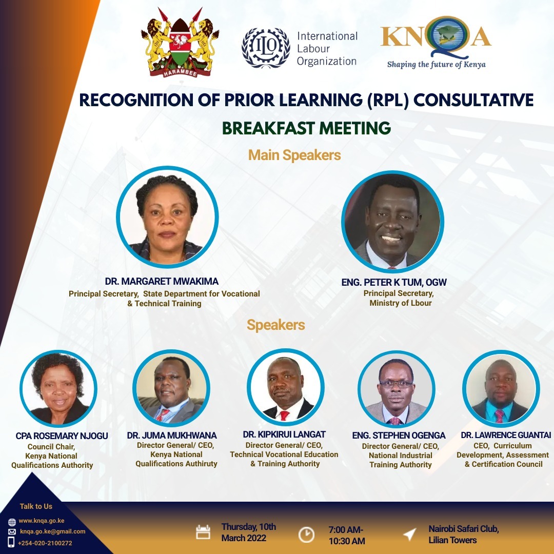 RPL Consultative breakfast meeting taking place now.  Thank you <a href="/IloProspects/">ILO Prospects</a> @KKnqa <a href="/nita_kenya/">NITA Kenya</a> <a href="/JuaKali_Skills/">Kenya National Federation of Jua Kali Associations</a> <a href="/cdacc_tvet/">Tvet Cdacc Official.</a> <a href="/LabourSPKE/">Ministry of Labour and Social Protection</a> <a href="/FKEKenya/">FKE Kenya</a> <a href="/TVETAKenya/">TVET Authority Kenya</a> <a href="/MOESTKe/">MINISTRY OF EDUCATION</a> <a href="/CICan_Kenya/">CICan In Kenya</a>