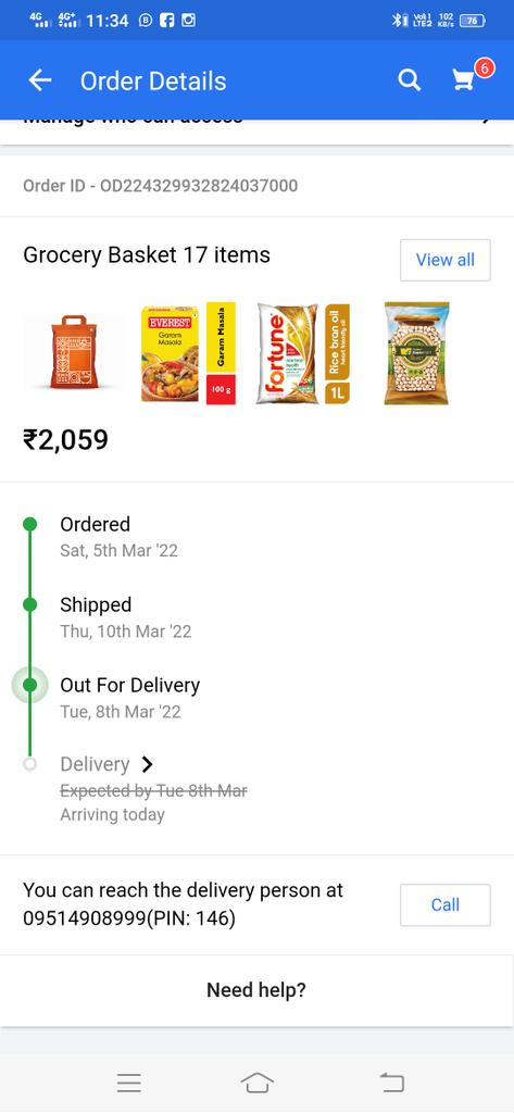 gaura190's tweet photo. @flipkartsupport @jagograhakjago @ekartlogistics 
Dear Sir , I have ordered some grocery items. Which was delivery date 8th March. Till l have not recieved. Lot of sms recieved also informed customer care not responsible for me. Please take necessary action @jagograhakjago https://t.co/KXUl4g1raD