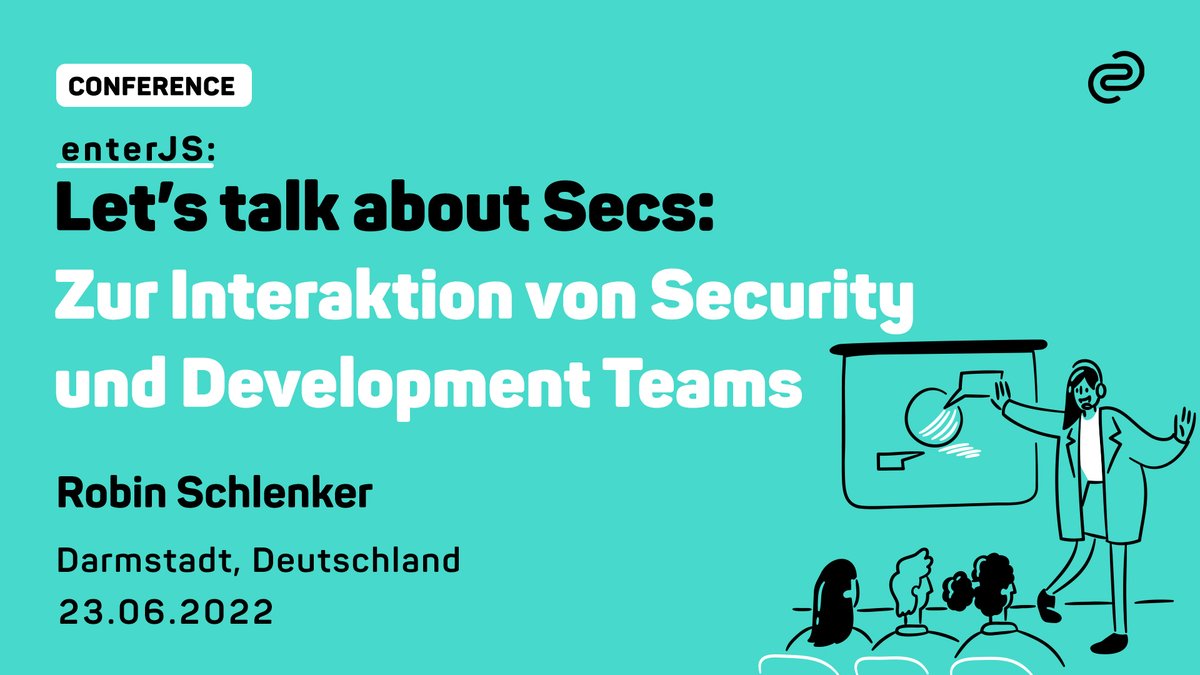 codecentric's tweet photo. 👀 "Let's talk about Secs!"
Robin findet, dass IT-Security- und Entwicklenden-Teams viel öfter 🤝 und miteinander reden sollten. Auf der @enterjsconf lädt er euch im Talk dazu ein: https://t.co/Ps8hCl6llK
#ITSecurity #ITSecs #enterJS #ITConf https://t.co/6dC9OSgQH3