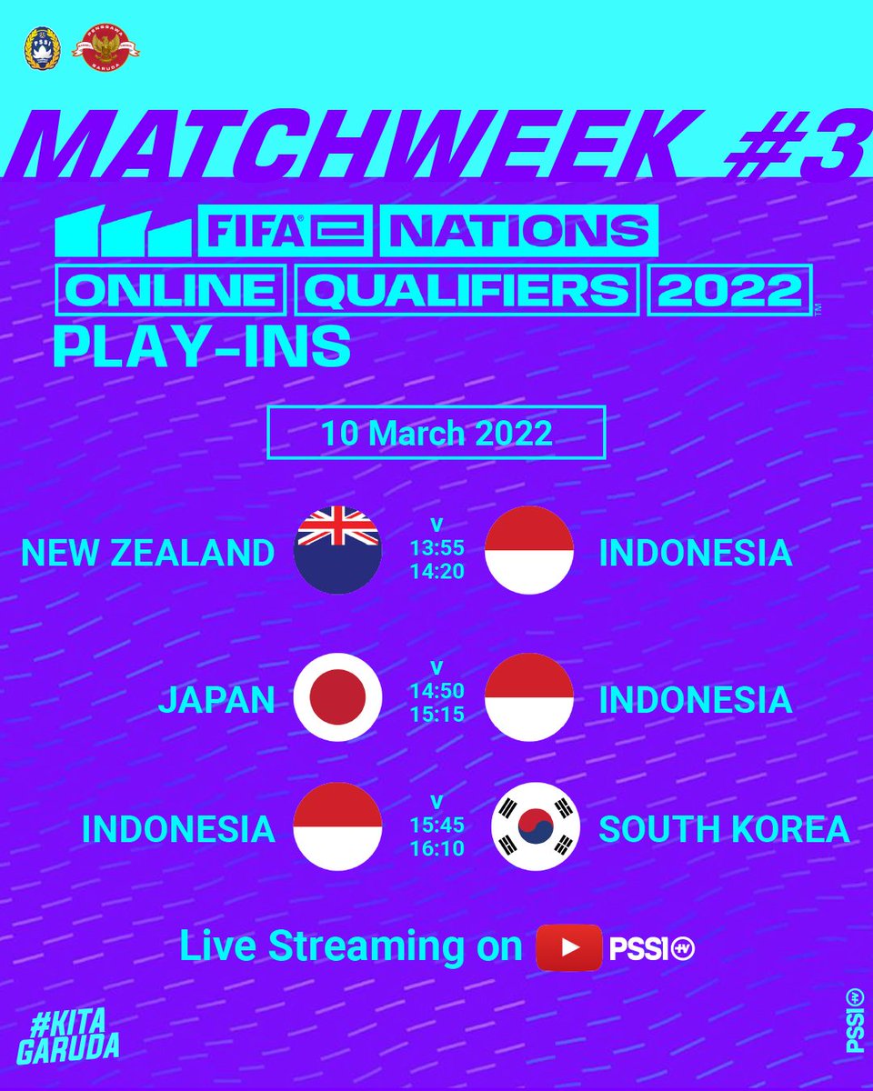 #TimnasDay ❤️🇮🇩

Ayo, kita dukung eNational Squad Indonesia yang akan melakoni FIFAe Nations Online Qualifiers 2022 Play-Ins Match Week #3 hari ini.

Mari bersama kita dukung kemajuan eSport tanah air! ✊🏼🇮🇩

📺 Saksikan siaran langsungnya hanya di Youtube: PSSI TV.

#KitaGaruda