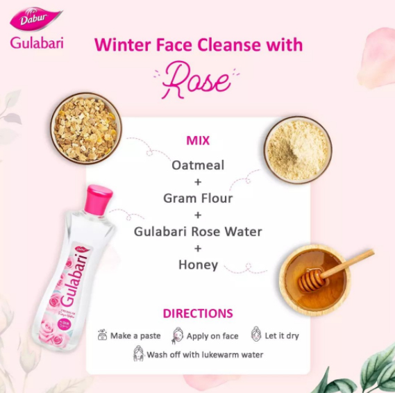DaburIndia's tweet image. Try out this amazing mask with Dabur Gulabari Rose water and get that rosy glow, deep cleanse, even tone and that beautiful natural blush.🥰😊
#Gulabari #RoseGlowKiNayiDisha #WinterRoutine #GulabariTip #CleanseToneMoisturise #GulabariCTM #RoseLikeGlow #CTMWithGulabari #RoseWater
