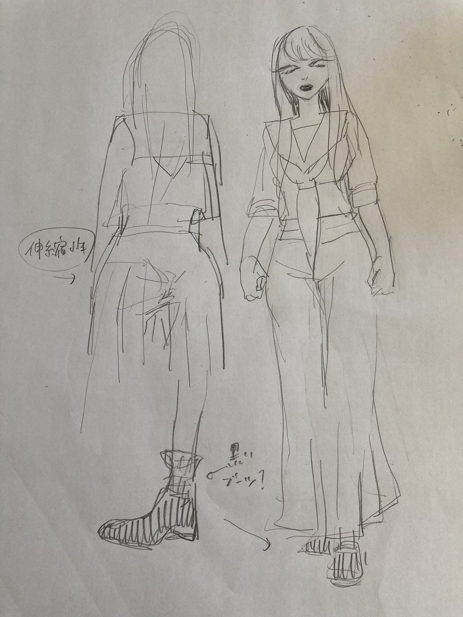 向日葵乱奈さんの服装は描いてみたら腕まくりしてるのが凄い怖いことがわかったんだ 