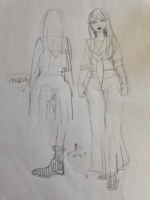 向日葵乱奈さんの服装は描いてみたら腕まくりしてるのが凄い怖いことがわかったんだ 