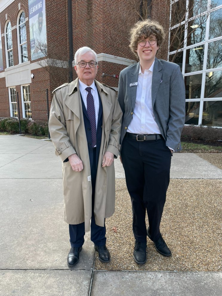 SkylerAusten's tweet photo. Today, I had the honor of serving as CNSM's Dean for a Day thanks to a fantastic initiative of @UCA_SGA.  Community memes aside, it was great to learn from @DrSteve_Addison et al. about UCA's academic administration and the behind-the-scenes work done to support students 💜🐻. https://t.co/M2MpVNiIPv