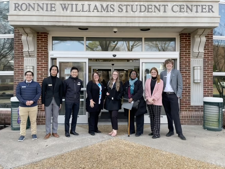 SkylerAusten's tweet photo. Today, I had the honor of serving as CNSM's Dean for a Day thanks to a fantastic initiative of @UCA_SGA.  Community memes aside, it was great to learn from @DrSteve_Addison et al. about UCA's academic administration and the behind-the-scenes work done to support students 💜🐻. https://t.co/M2MpVNiIPv