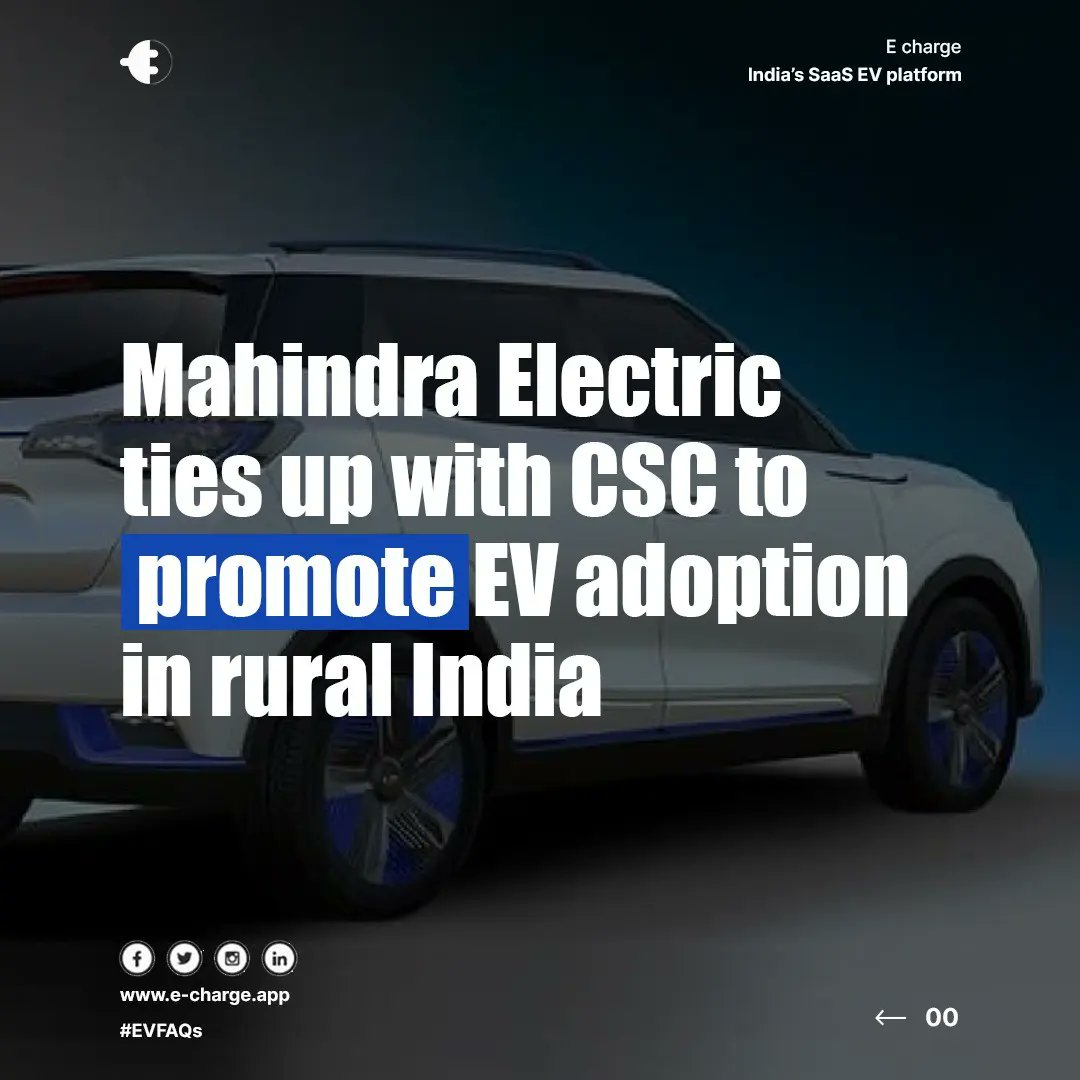 echarge_app's tweet photo. Great initiative by Mahindra promoting EV adoption in Rural India.

#echarge #evadoption #electricvehicle #evindustry #ruralindia #india #mahindra @MahindraElctrc https://t.co/BRlGPnJPML