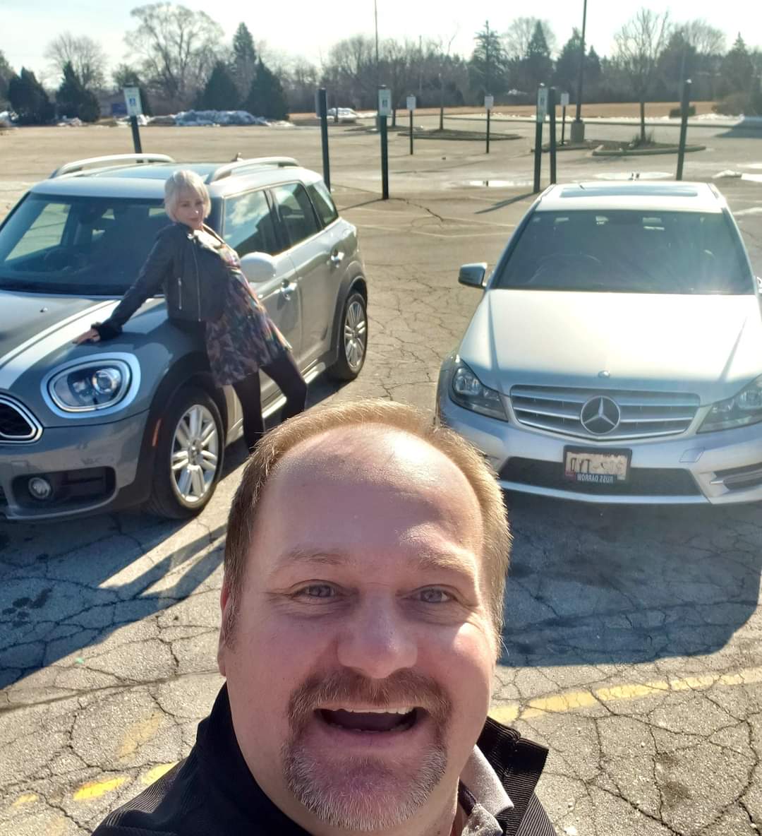 jim4progress's tweet photo. Race ya to the movies...

#TeamMiniCooper vs.#TeamMercedes for @TheBatman - and @jilballantyne1 won! 

Great flick, too. #TheBatman https://t.co/zqfzFahHG1