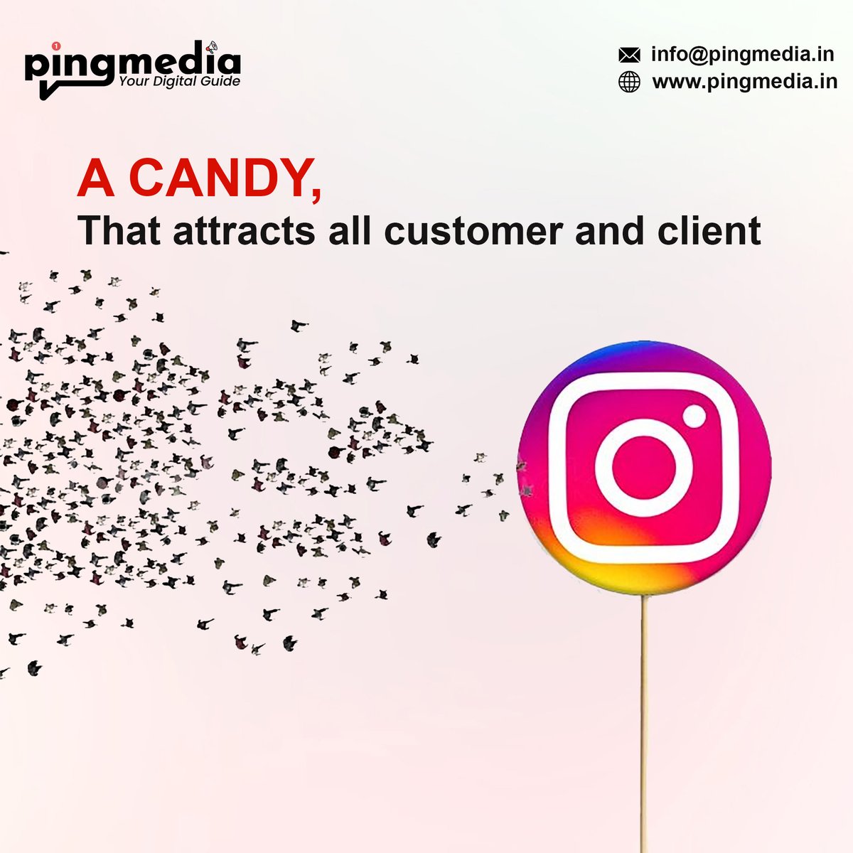 PINGMEDIAIN's tweet photo. Get discovered by potential customers &amp; engage your audience to build a loyal following on Instagram. Highly customisable &amp; suitable for entrepreneurs, small &amp; big businesses.

#pingmedia  #socialmedia    #digitalmarketingagency  #instagrammarketing #customer #5yearsofpingmedia https://t.co/GKAzGoUmP9