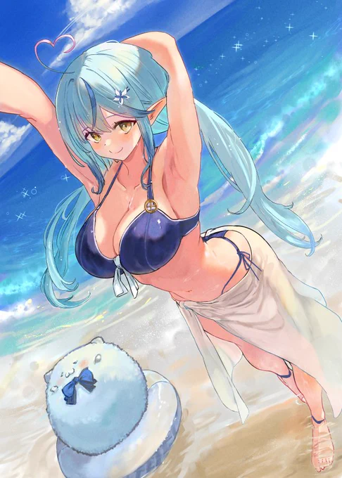 水着ラミィたん( ˘ω˘ )
 #LamyArt #illustration 